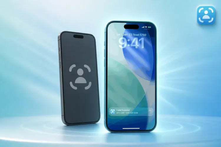 TrueCaller vs Traceback comparison showing two iPhones side by side, with Traceback revealing hidden and No Caller ID calls that TrueCaller cannot unmask